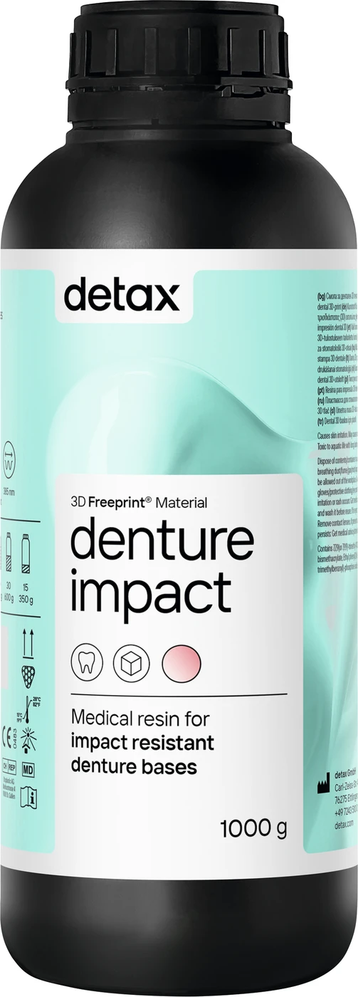 FREEPRINT® denture impact Flasche 1 kg Kunststoff 385 nm, pink