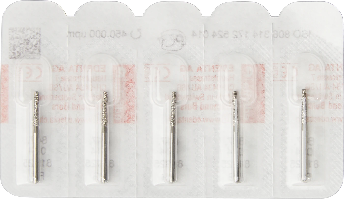 Diamanten 847 Packung 5 Stück Standard, FG, Figur 172 Konus flach, 8 mm, ISO 014