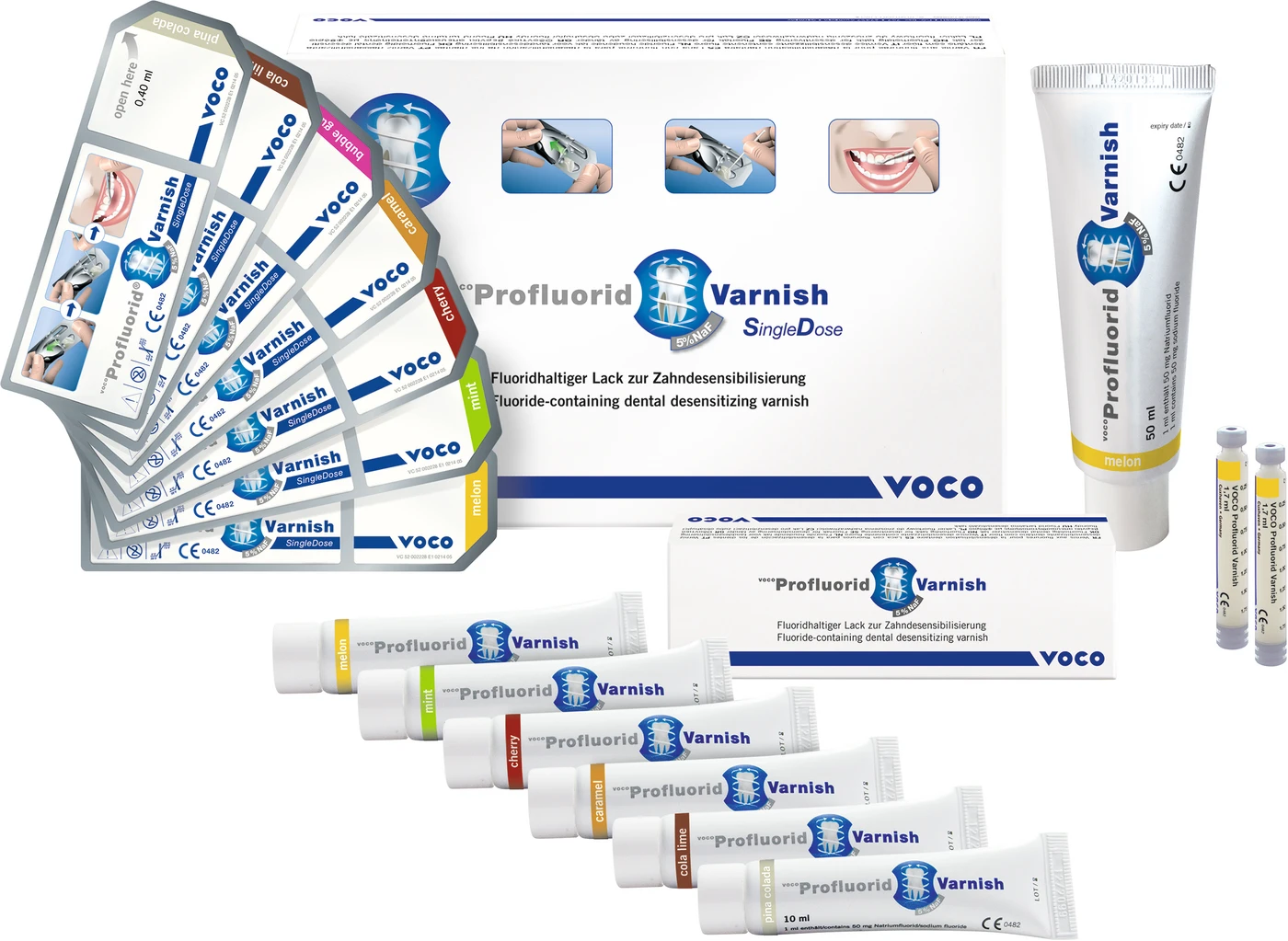 Profluorid® Varnish Packung 200 x 0,4 ml Bubble Gum, Zubehör Profluorid® Varnish Packung 200 x 0,4 ml Bubble Gum, Zubehör