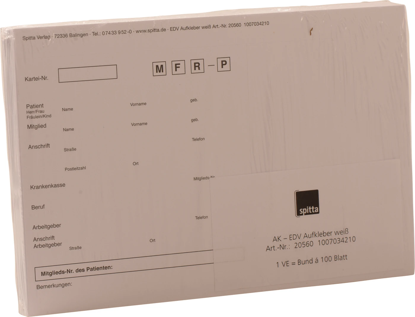 Adressaufkleber DIN A5 Packung 100 Stück weiß, EDV Karteikarte