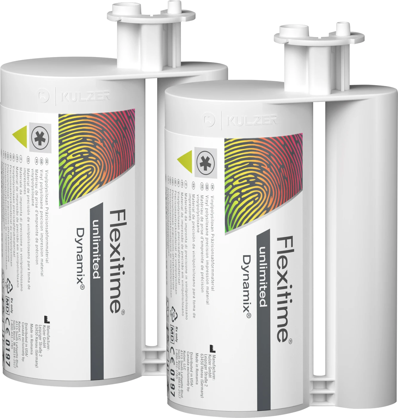 Flexitime® unlimited Refillpackung Dynamix 2 x 380 ml Kartusche, 2 Mixing Tips, 1 Fixationsring, 1 Gebrauchsinformation