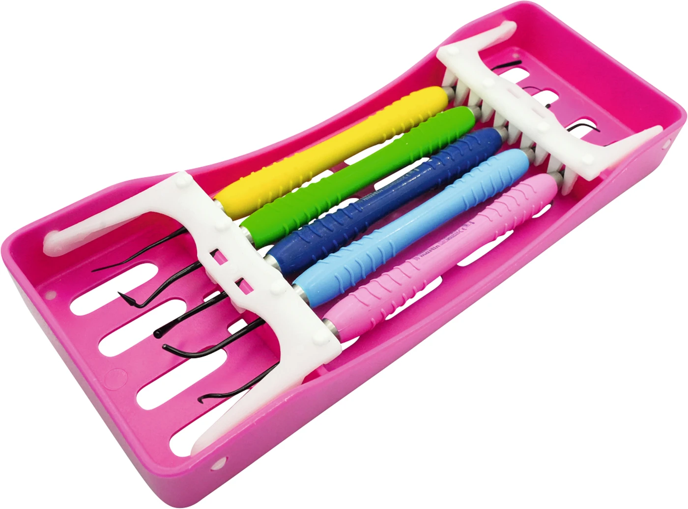 Composite-Set mit BlackPlasma-Coating Set 5 Komposit-Instrumente, 1 Tray pink