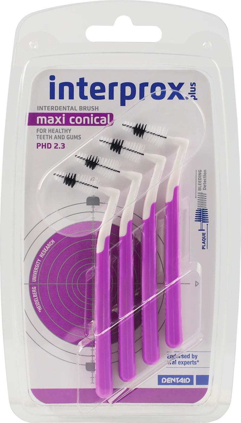 interprox® plus Packung 4 Stück lila, Ø 2,3 mm, maxi conical interprox® plus Packung 4 Stück lila, Ø 2,3 mm, maxi conical