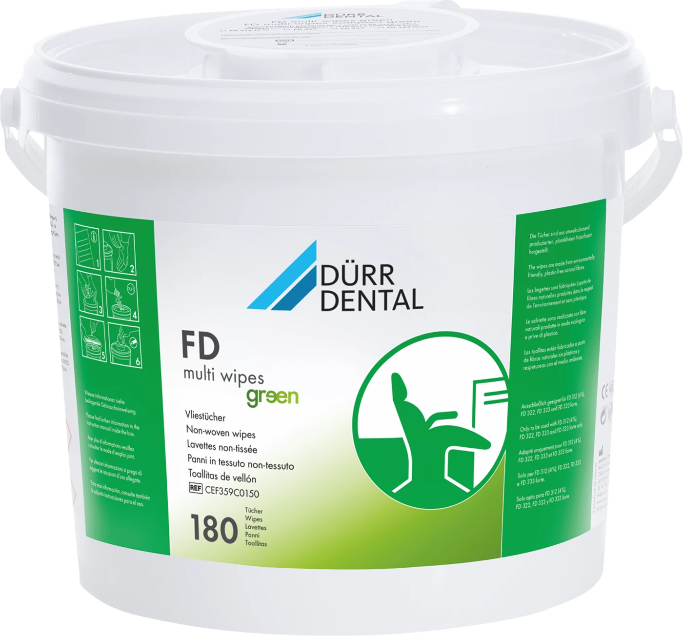 FD multi wipes green Spenderbox 180 Stück