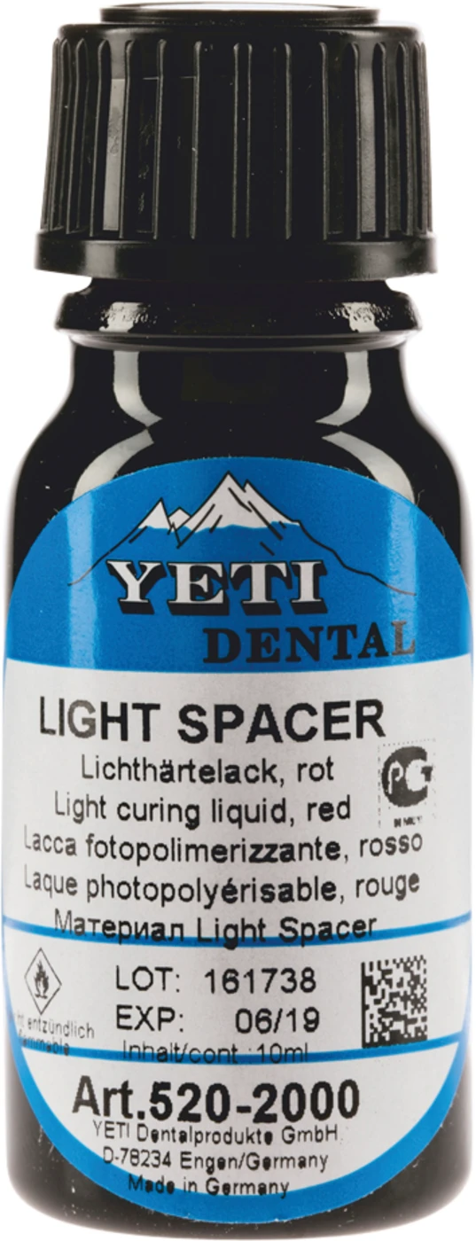 Light Spacer Flasche 10 ml Lichthärtelack rot