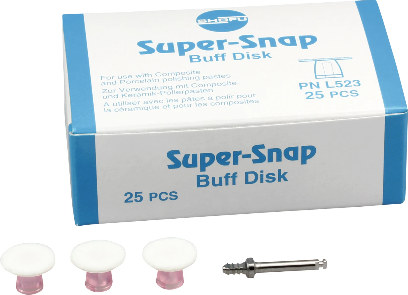 Super-Snap® Buff Disk Packung 25 Stück, 1 Mandrell RA Super-Snap® Buff Disk Packung 25 Stück, 1 Mandrell RA