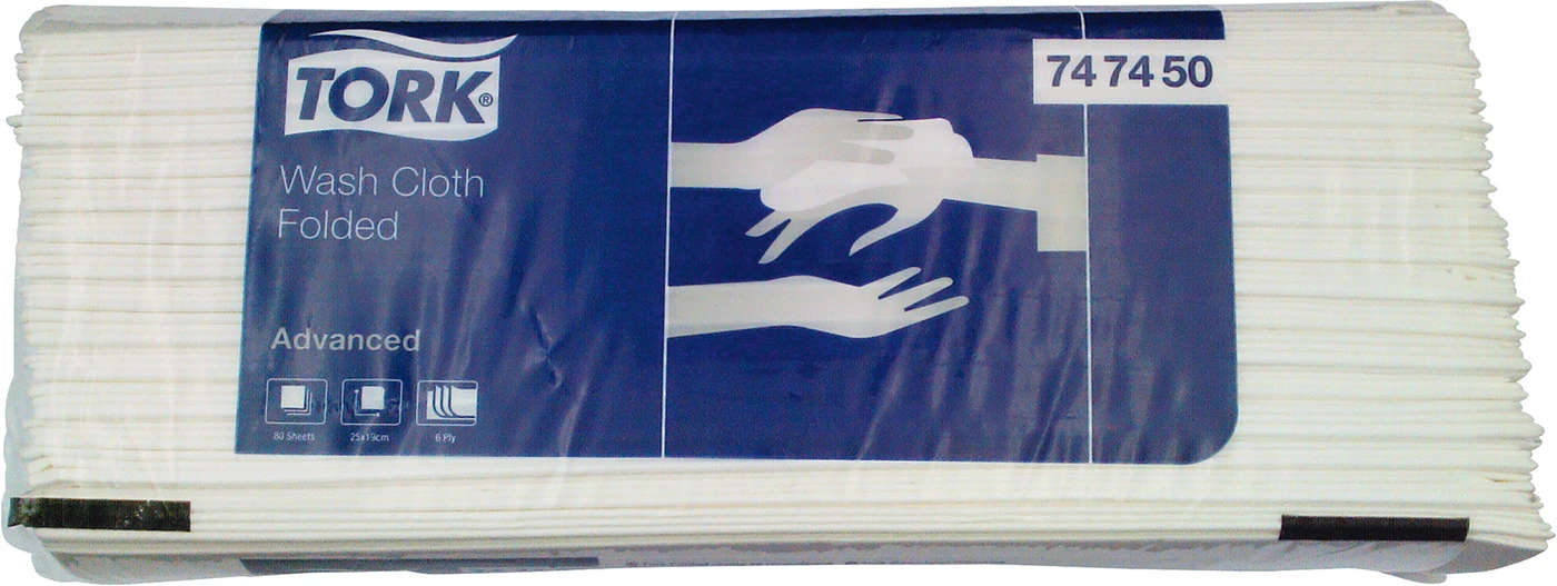 TORK® weiches Waschtuch Packung 80 Stück 6-lagig, 19 x 25 cm, weiß