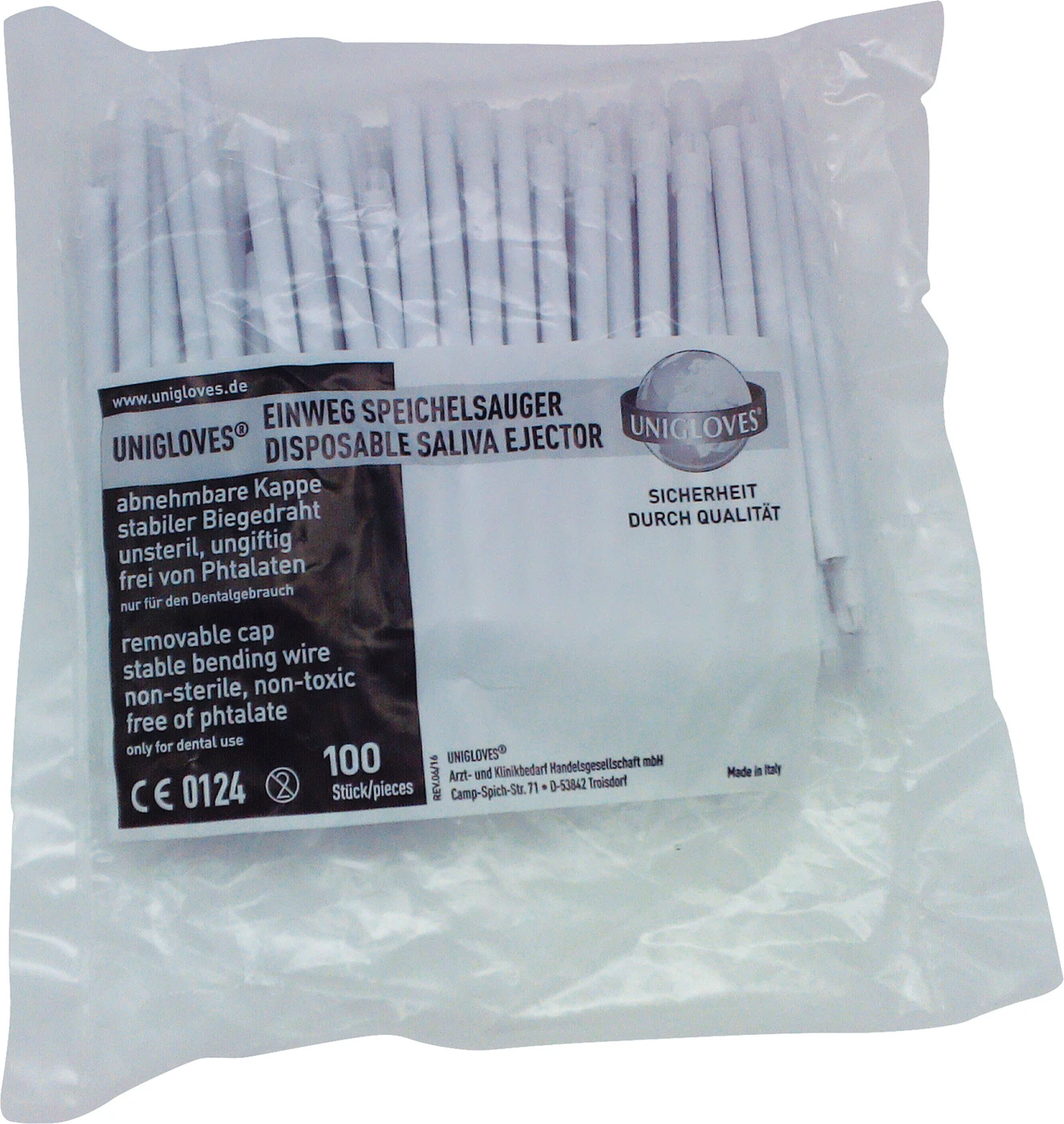 Speichelsauger Packung 100 Stück weiß