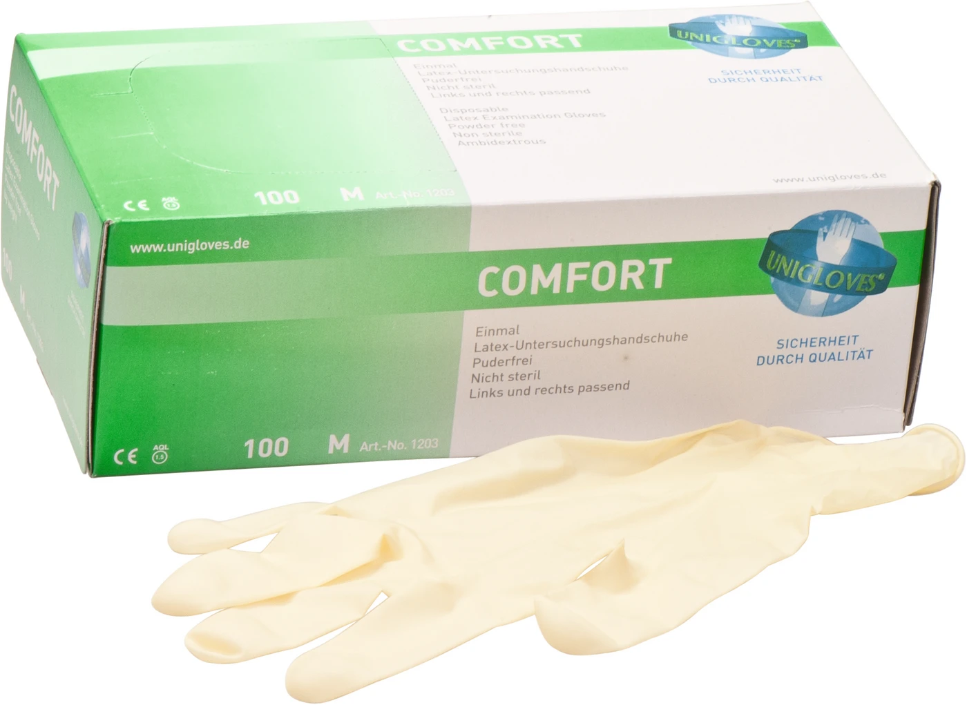 COMFORT® Packung 100 Stück puderfrei, weiß, M COMFORT® Packung 100 Stück puderfrei, weiß, M