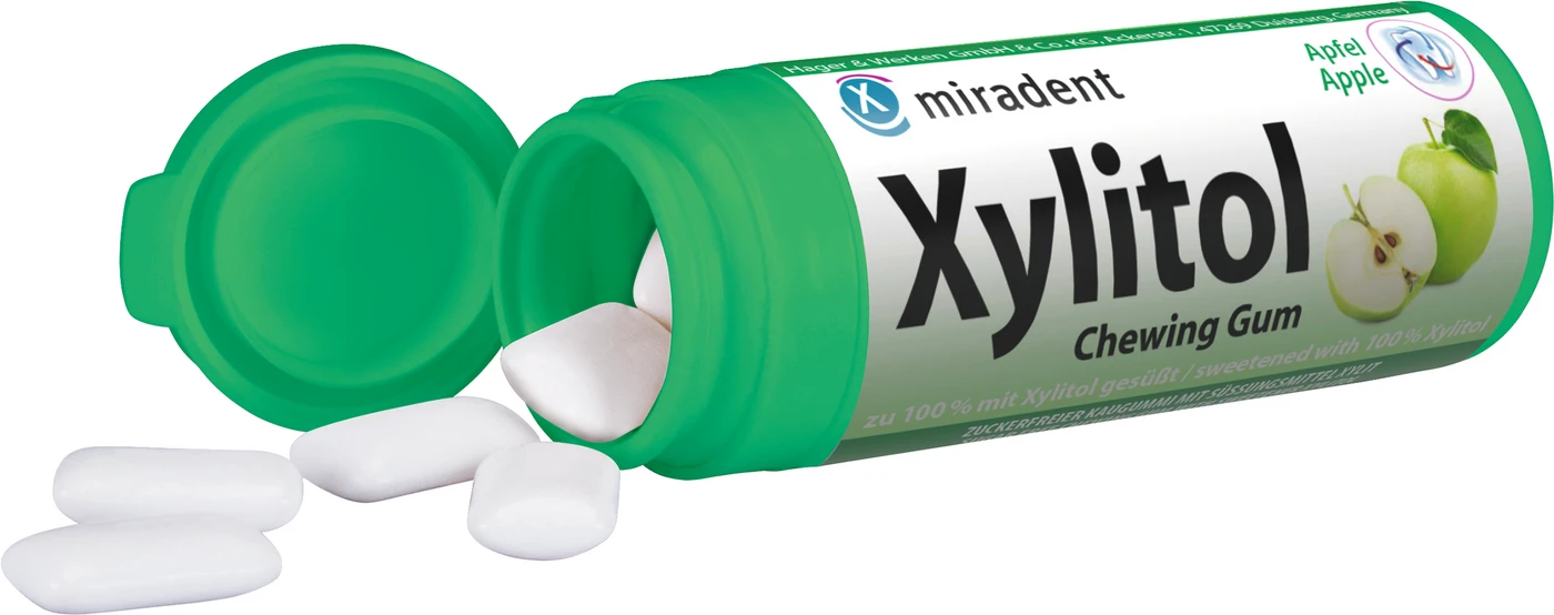 Xylitol Chewing Gum Dose 30 Stück Apfel
