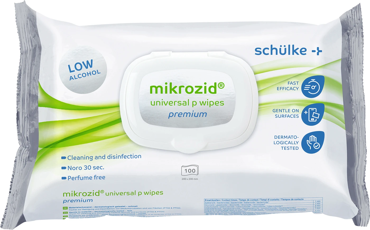 mikrozid® universal p wipes premium Packung 100 Stück 20 x 20 cm