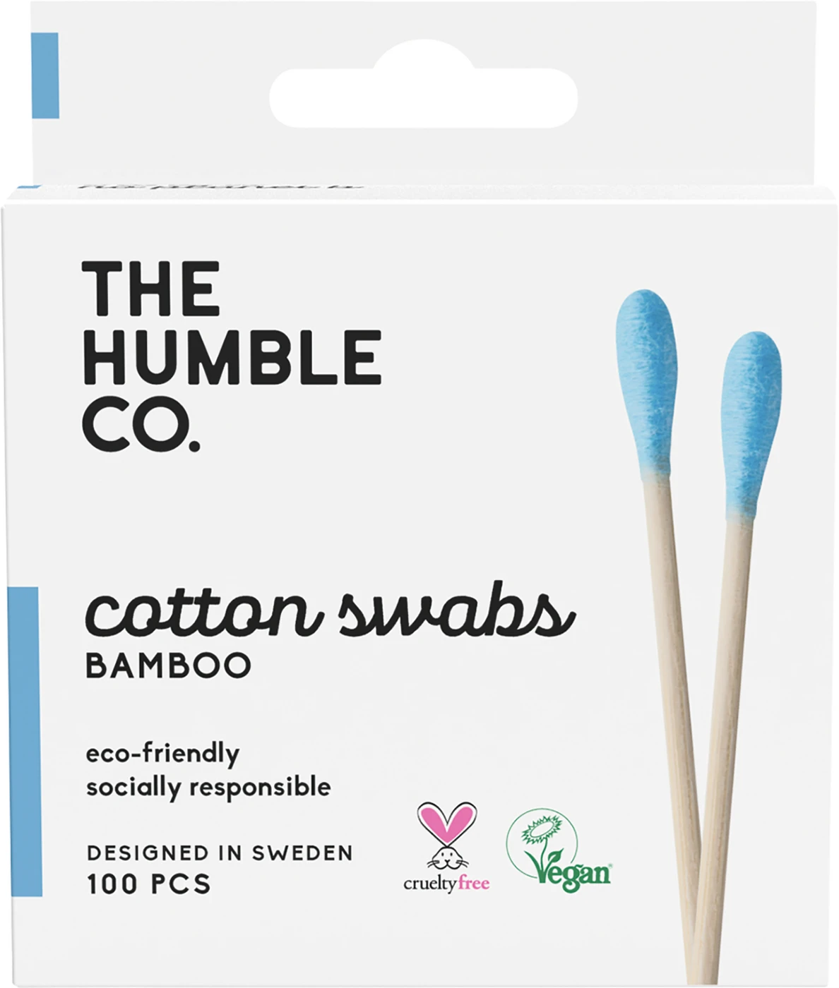 Humble Wattestäbchen Bambus Packung 100 Stück blau Humble Wattestäbchen Bambus Packung 100 Stück blau