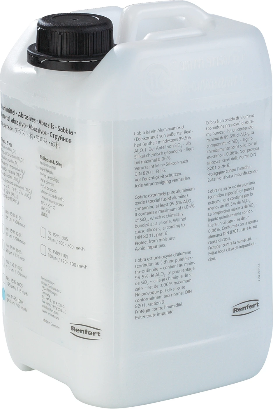 Cobra Aluoxid Eimer 5 kg, 50 µm