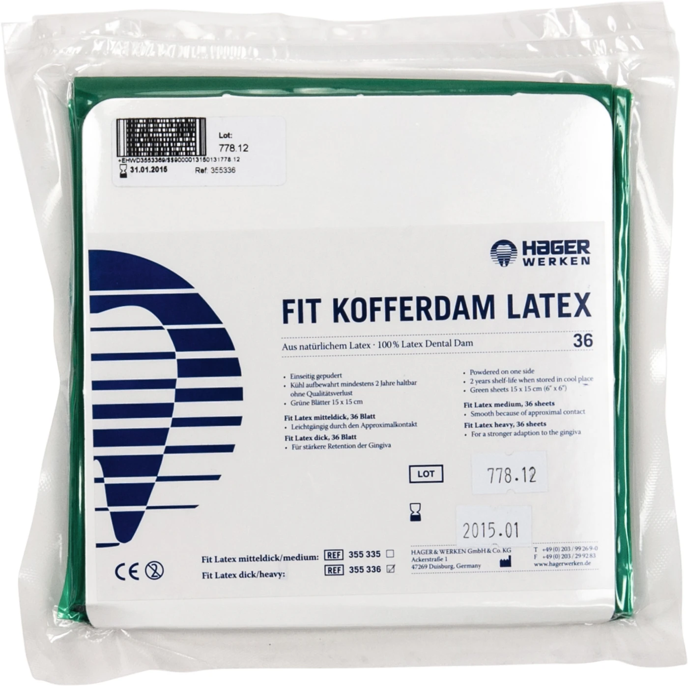 Fit-Kofferdam®-Latex Packung 36 Stück heavy