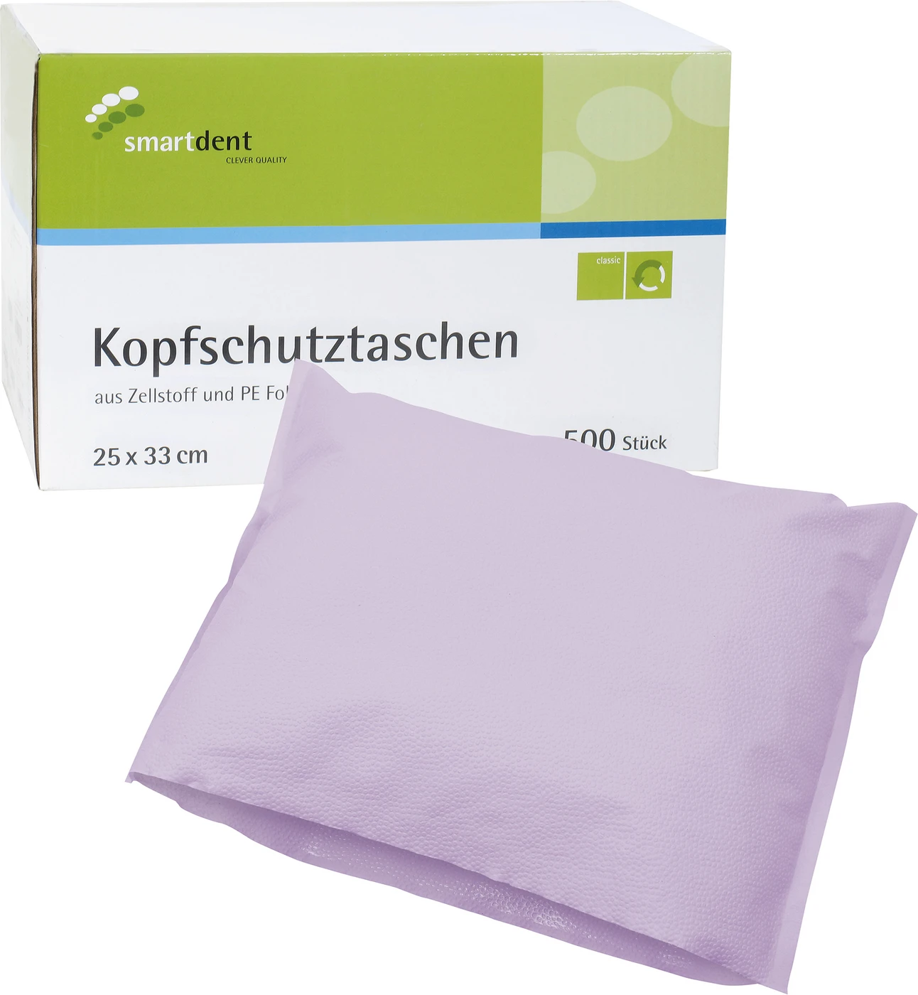 smart Kopfschutztaschen Karton 500 Stück 25 x 33 cm, lila