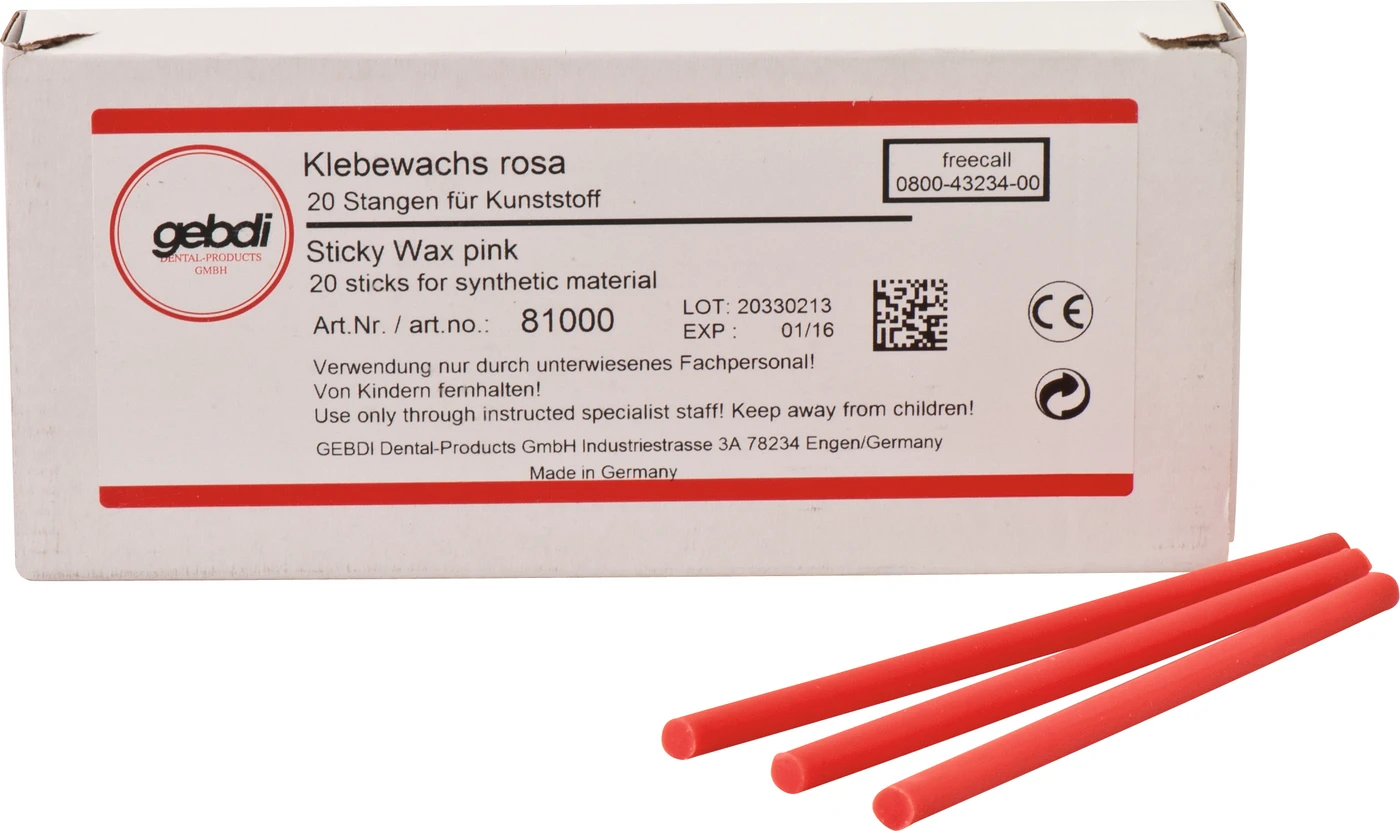 Klebewachs Packung 20 Stangen rosa
