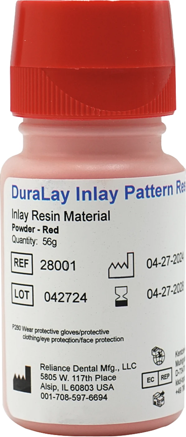 DuraLay Inlay Pattern Resin Packung 56 g Pulver rot