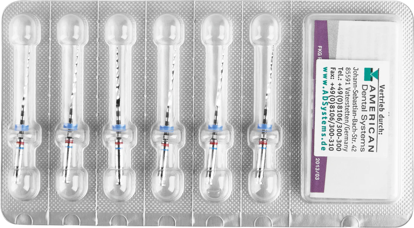 FKG RaCe steril Packung 6 Stück 25 mm ISO 025, 6 %