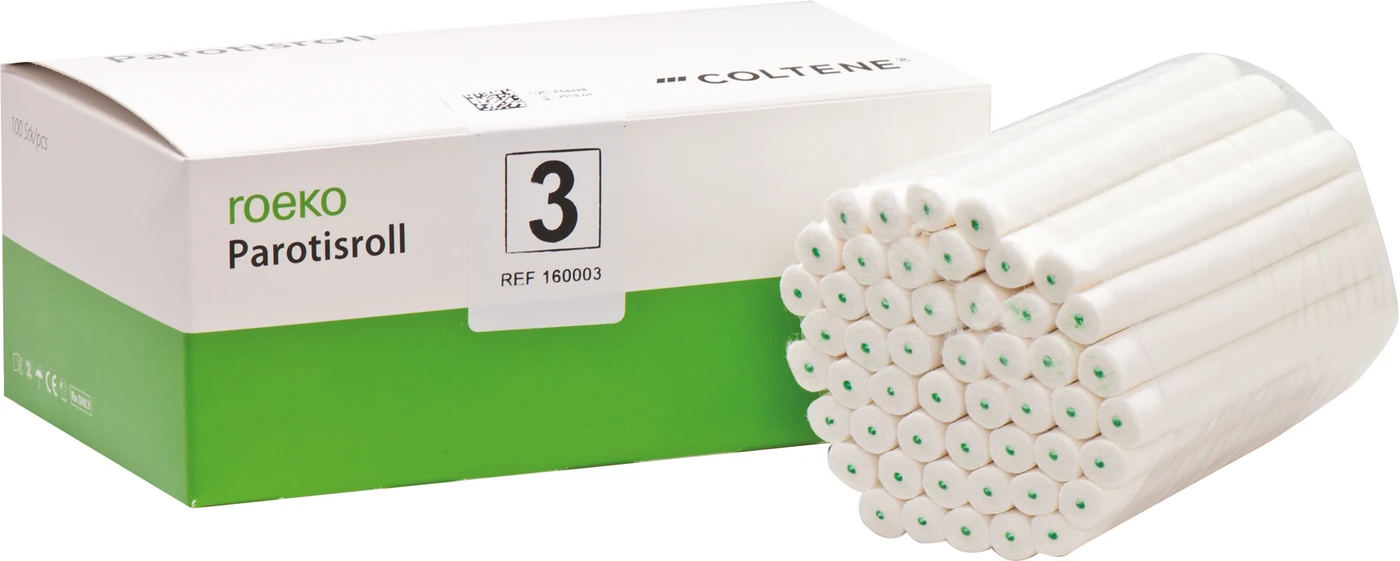 ROEKO Parotisroll Packung 100 Stück 100 mm, Ø 10 mm, Größe 3