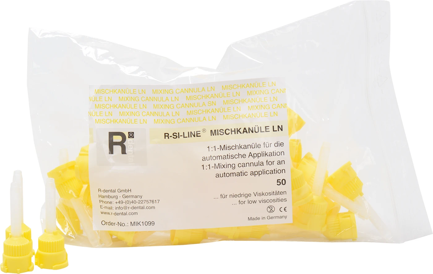 R-SI-LINE® MISCHKANÜLE LN Beutel 50 Stück gelb/weiß