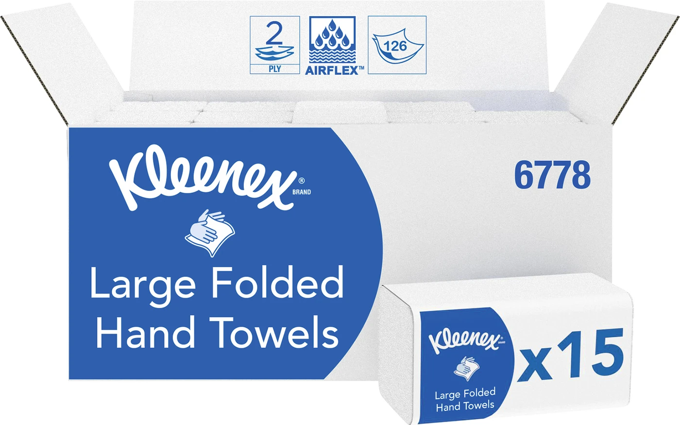 Kleenex® Ultra Karton 15 x 124 Stück 21,5 x 31,5 cm, 2-lagig