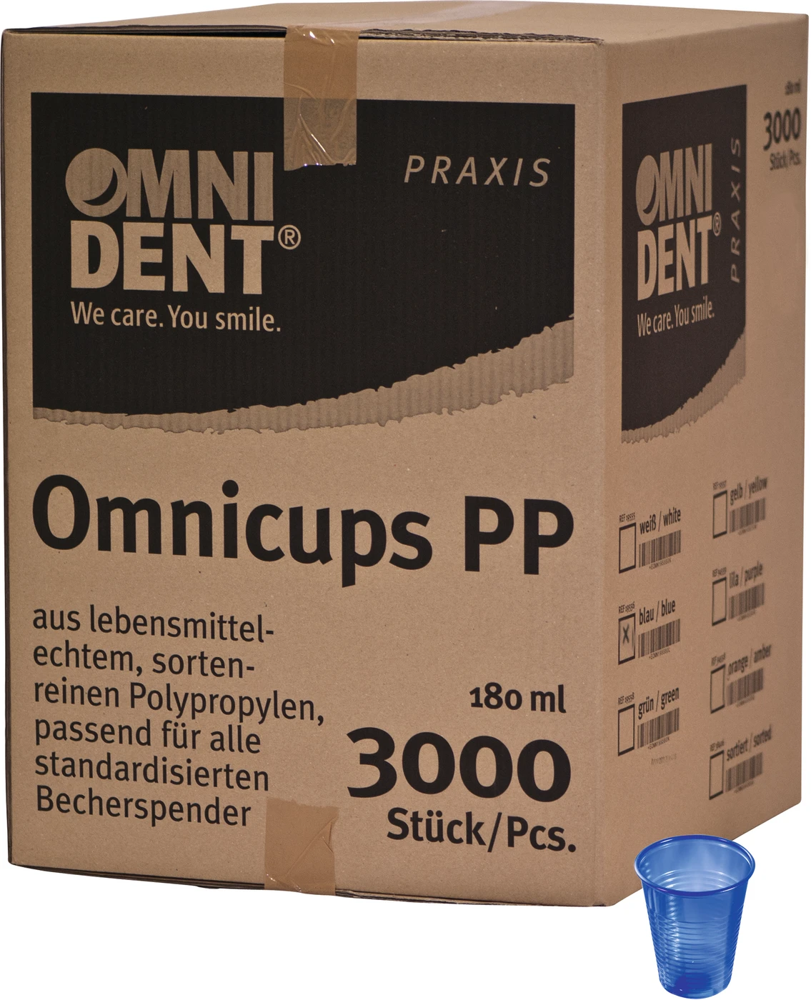Omnicups PP Karton 3.000 Stück dunkelblau