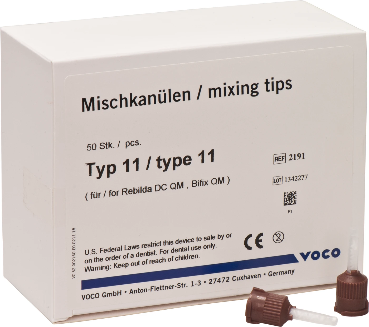 VOCO Mischkanülen Typ 11 Packung 50 Stück braun, Typ 11