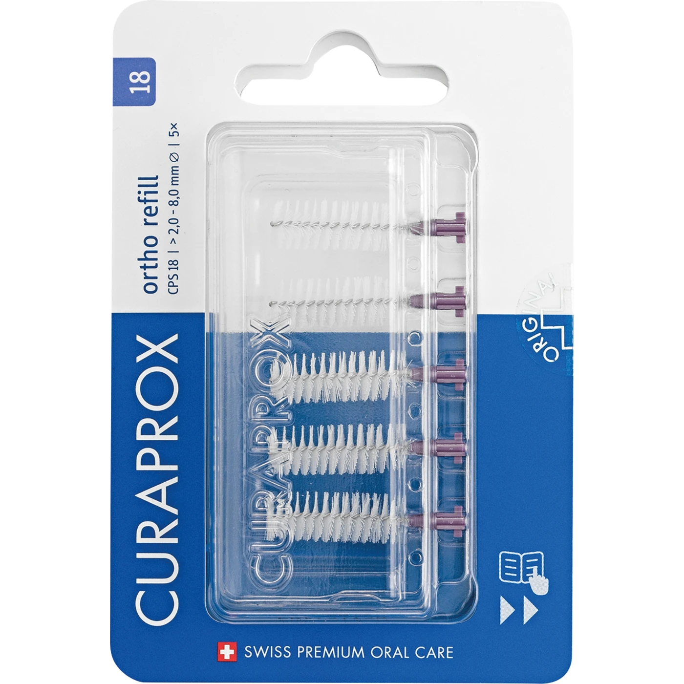 CURAPROX CPS ortho Multi Pack 5 Stück CPS 18, violett, Ø 2-8 mm