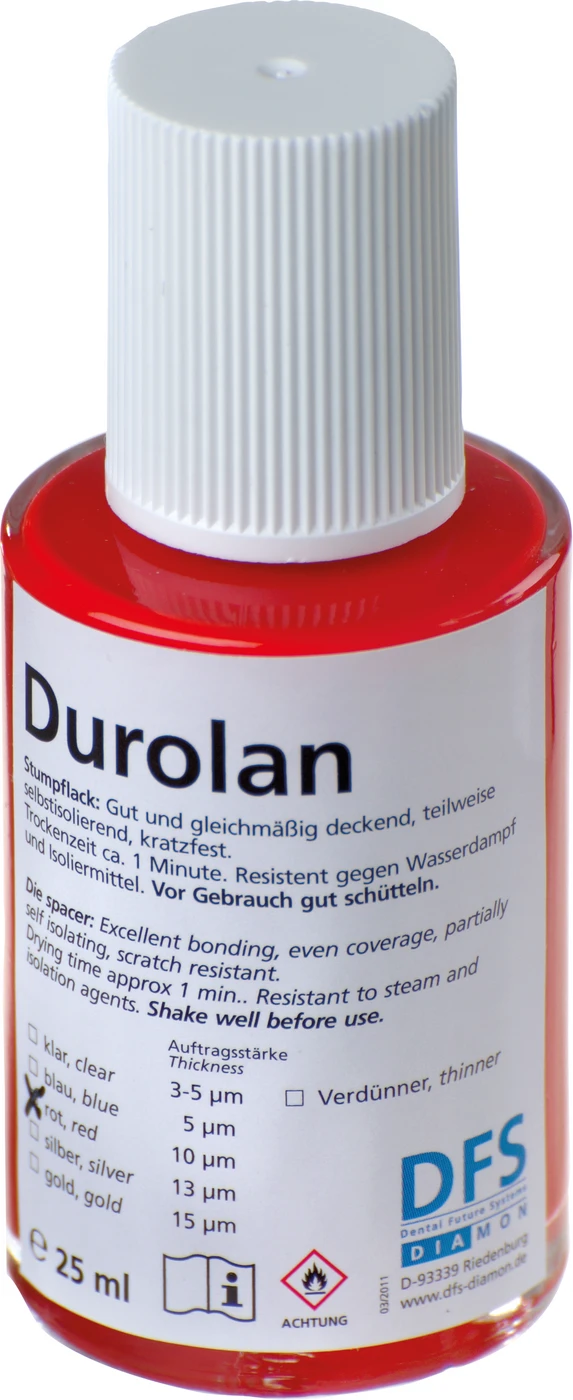 Durolan Flasche 25 ml Stumpflack rot, Schichtstärke 10 µm