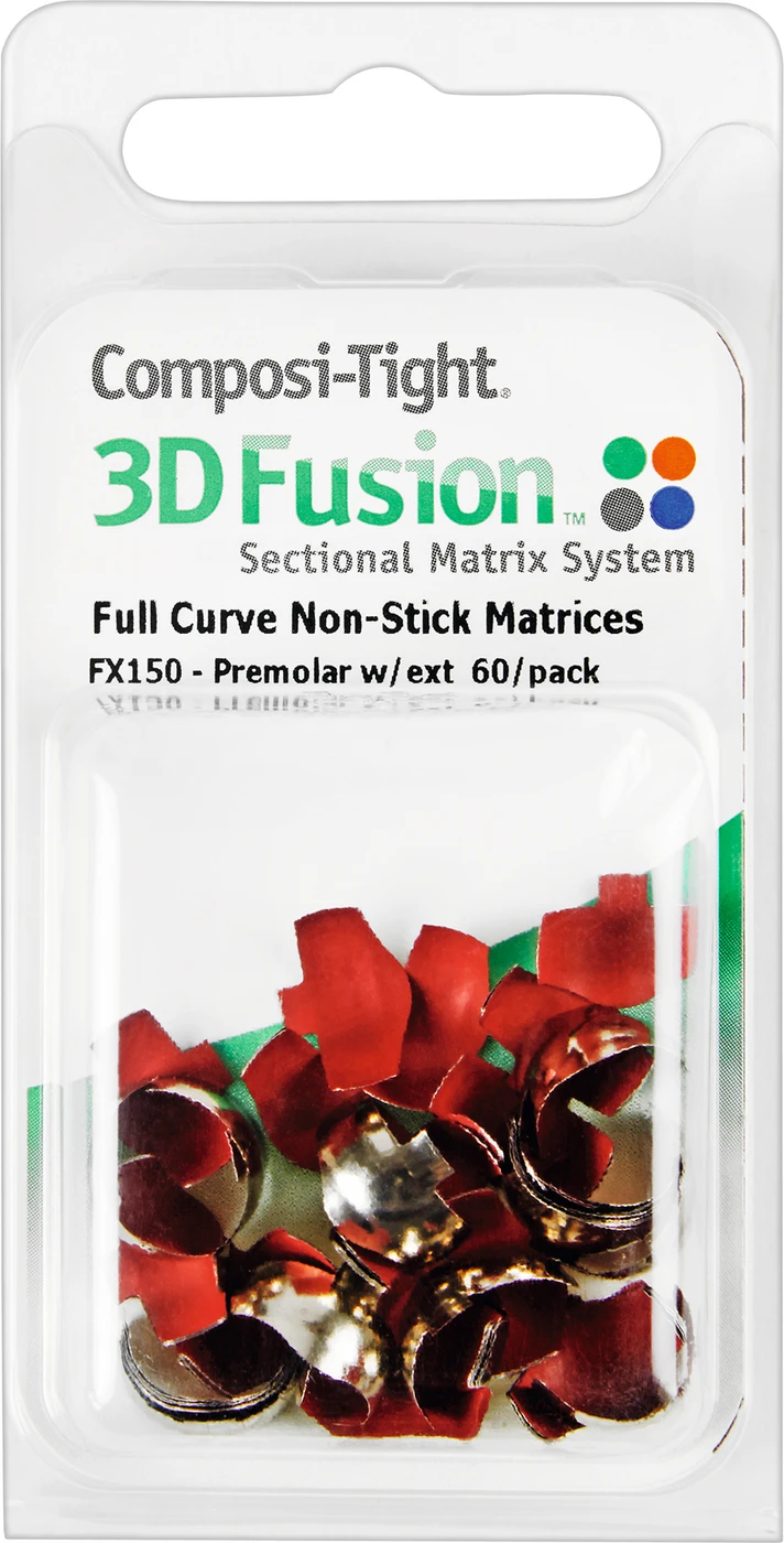 Composi-Tight® 3D Fusion™ Packung 60 Matrizenbänder mit subgingivaler Lasche rot, 6 mm, für Prämolare