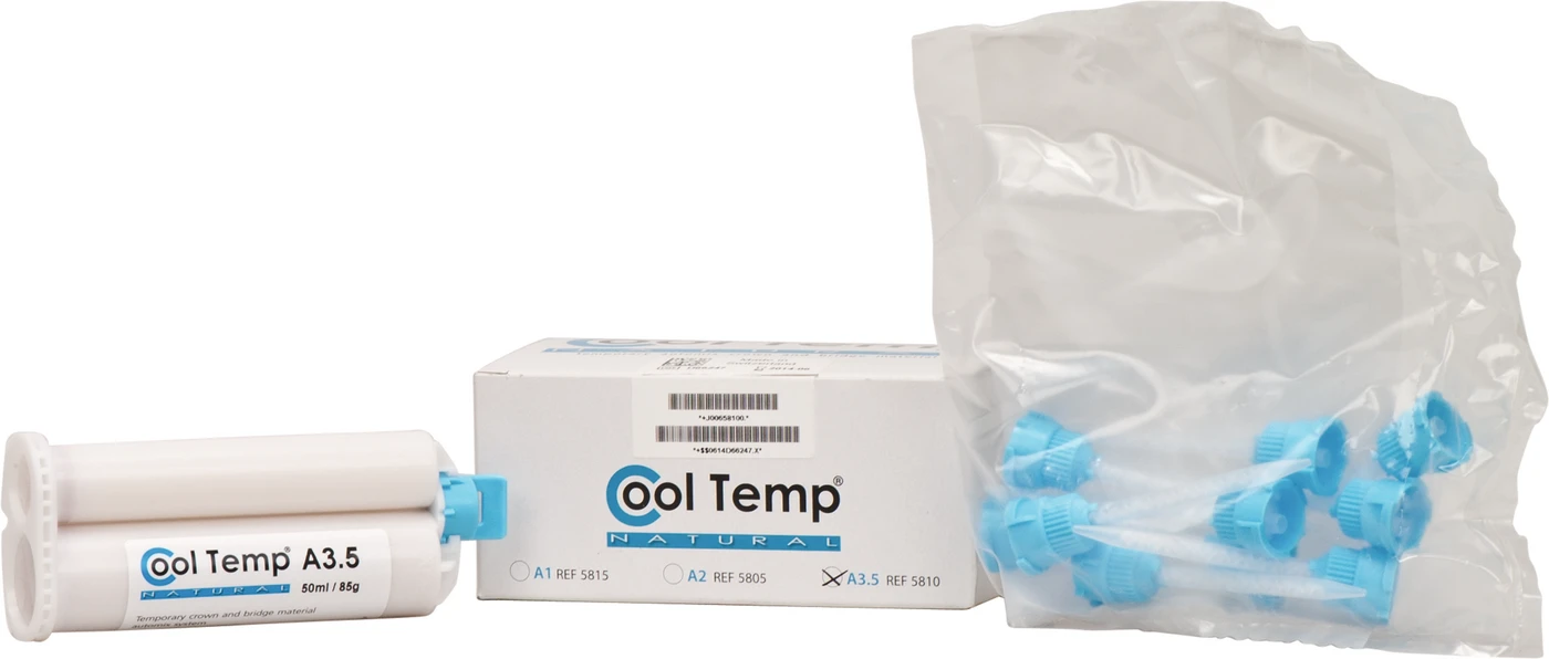 Cool Temp® NATURAL Packung 50 ml Doppelkartusche A3,5, 10 Mischkanülen blau