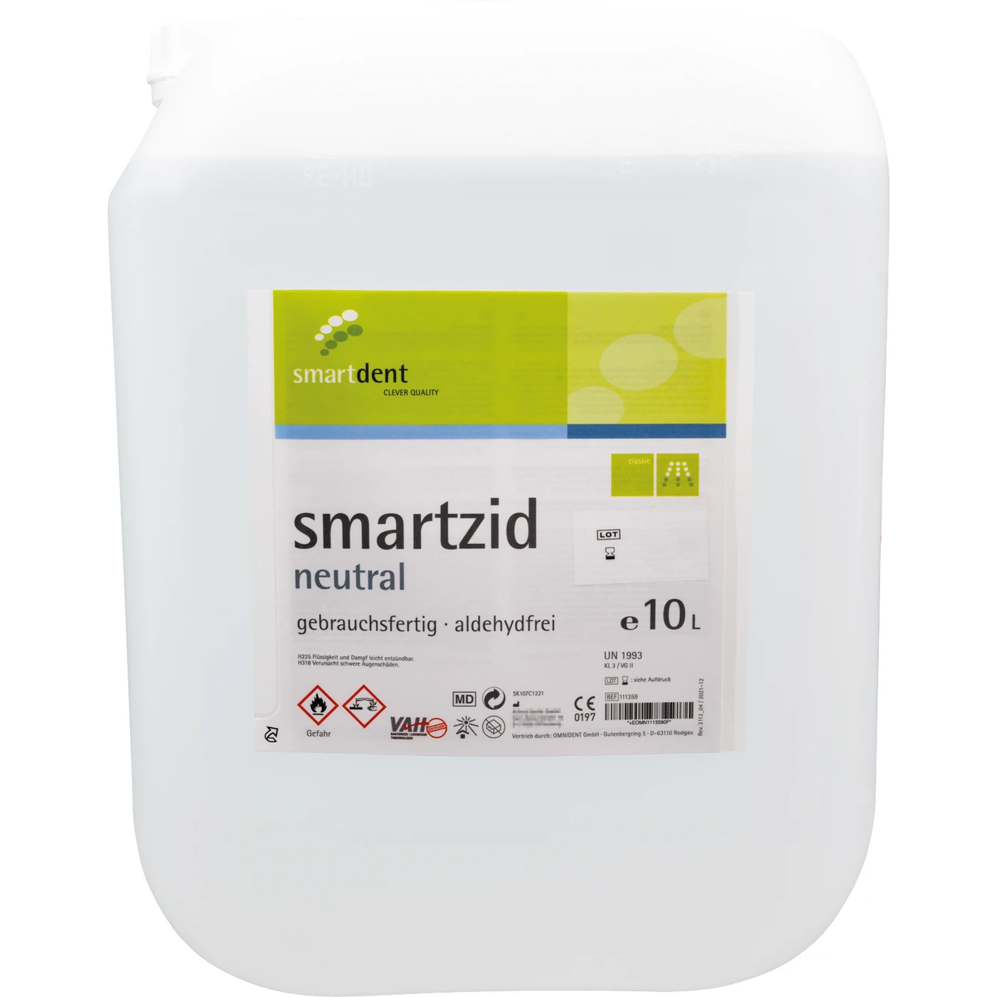 smartzid Flächendesinfektion Kanister 10 Liter Neutral