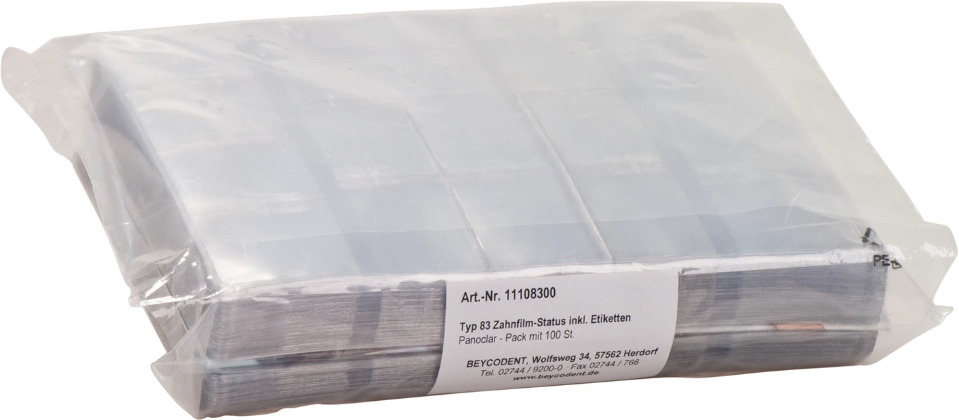 Panoclar® Typ 83 Packung 100 Statuskarten, 2 Bite-Wings, Etiketten