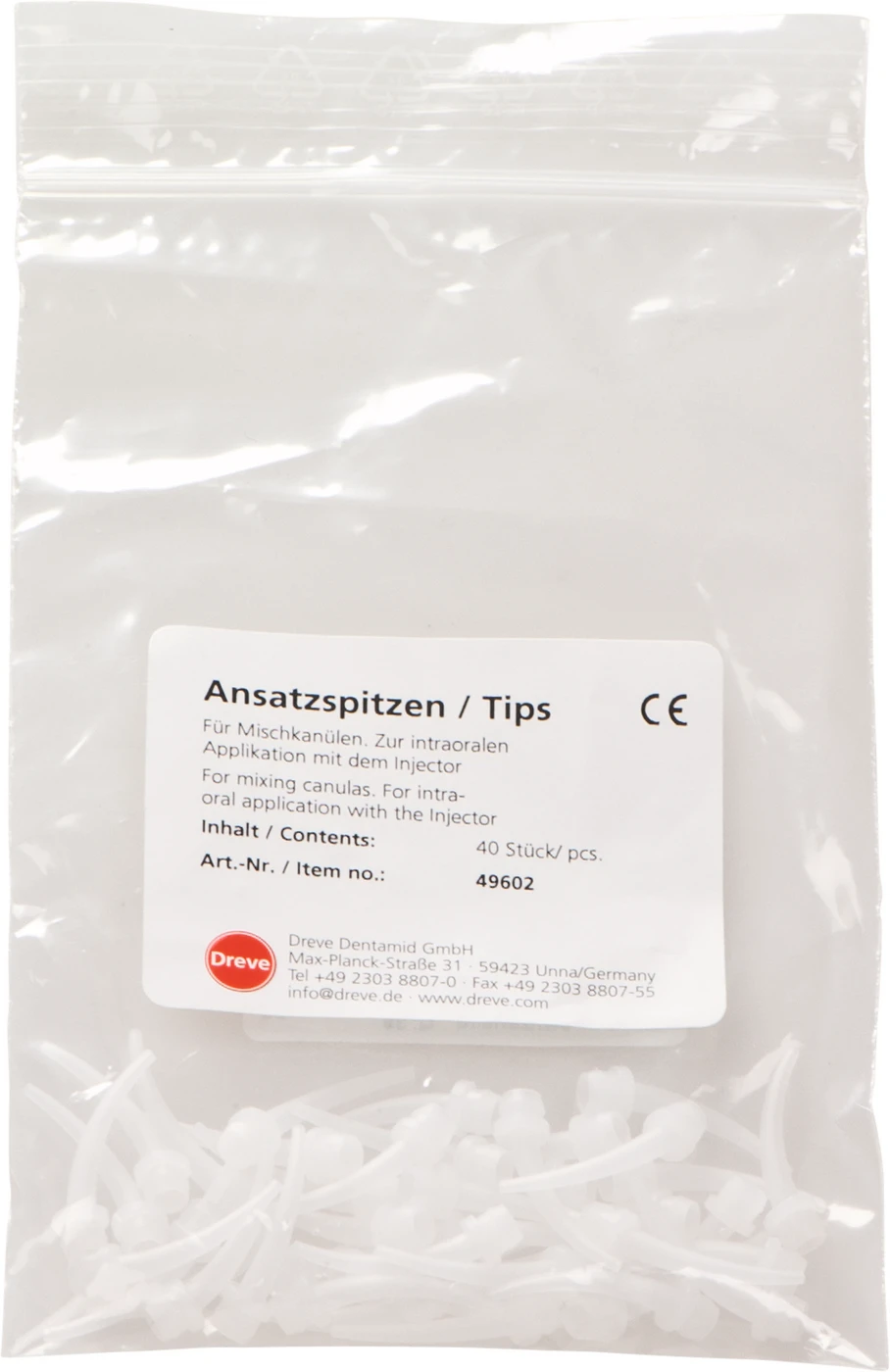 Ansatzspitzen Packung 40 Stück transparent