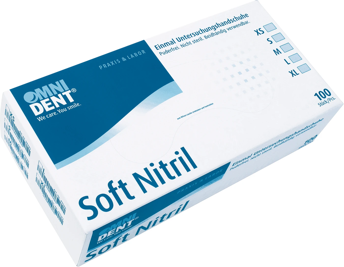 Soft Nitril Packung 100 Stück puderfrei, weiß, S