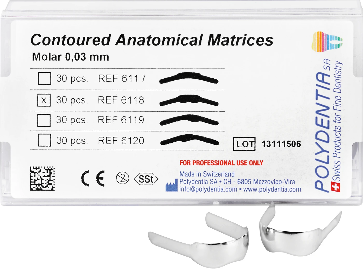 Anatomische Matrizen Packung 30 Stück für tiefe Molare, MOD Kavität Anatomische Matrizen Packung 30 Stück für tiefe Molare, MOD Kavität