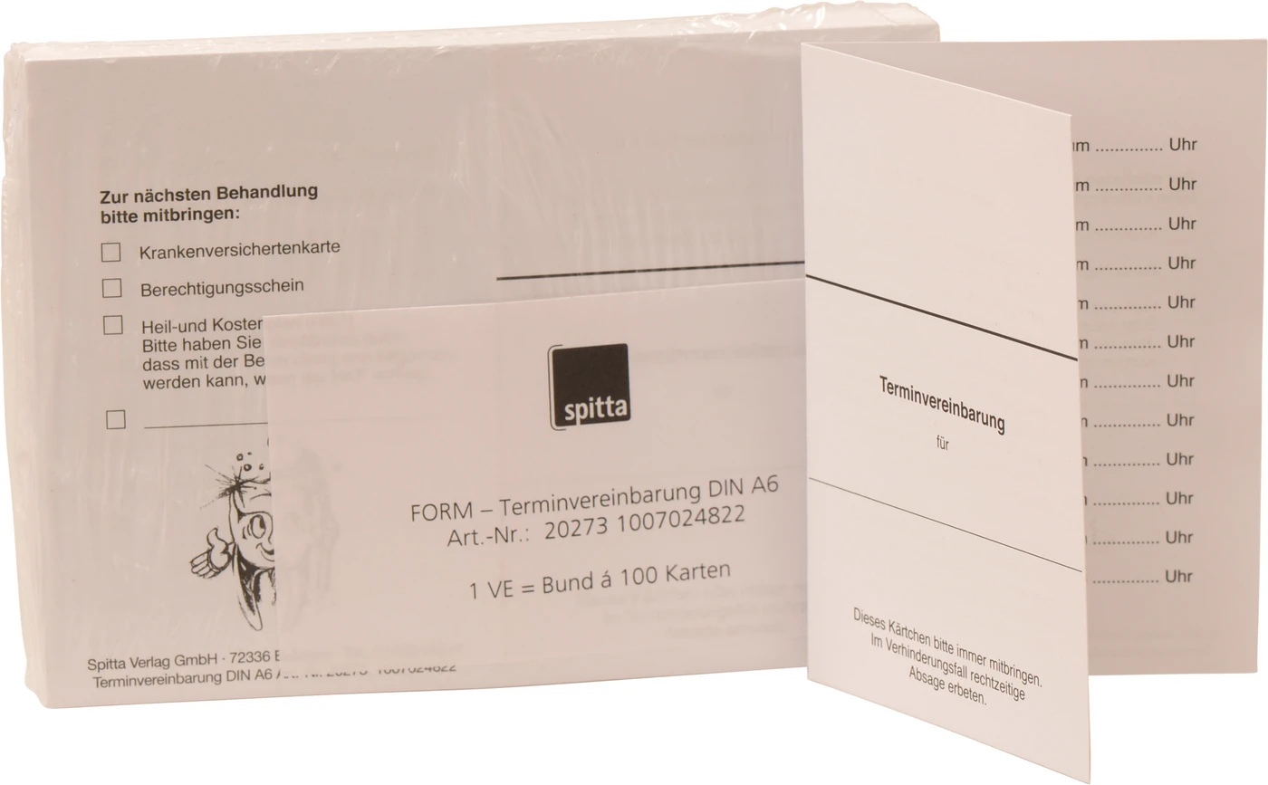Terminvereinbarungskarte Packung 100 Stück