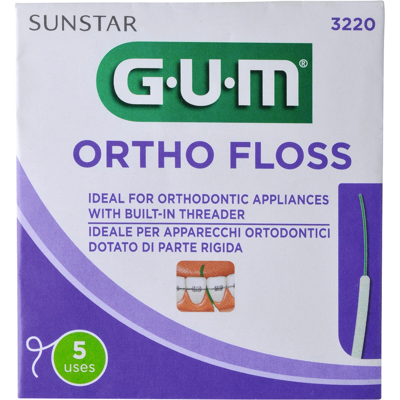 GUM® ORTHO Floss Spenderbox 50 x 5 Stück