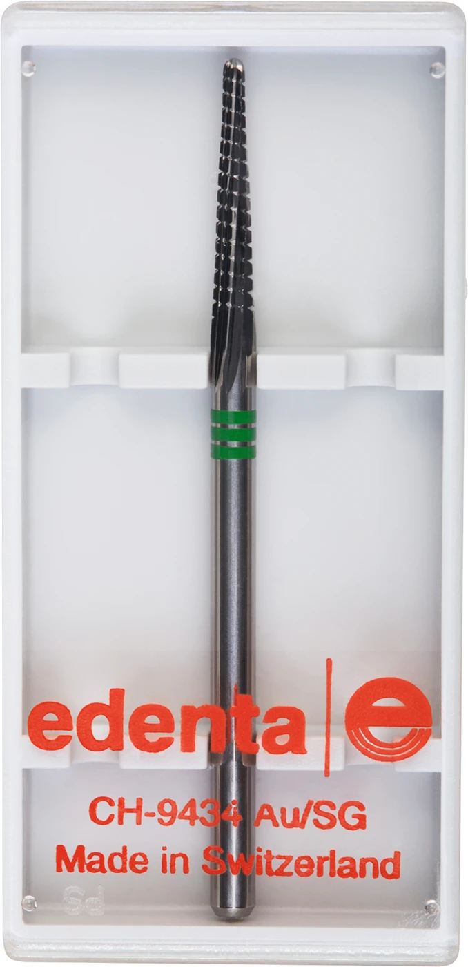 HM-Fräser Schliff 75 Stück Einfachverz. mit Querhieb, 3 x grün grob, HP, Figur 194, 14 mm, ISO 023