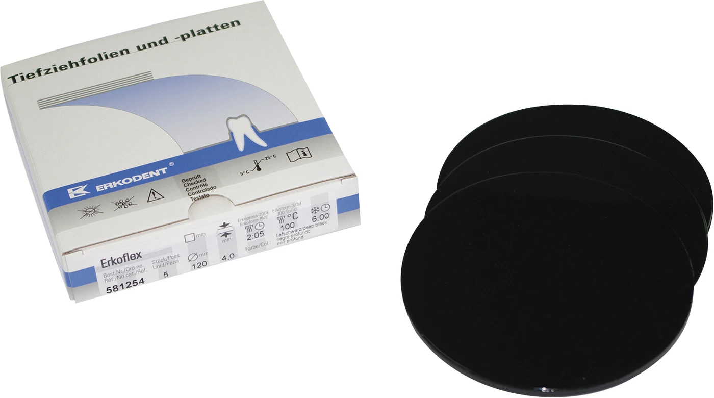 Erkoflex-color Packung 5 Stück Ø 120 mm, Stärke 4 mm, tiefschwarz