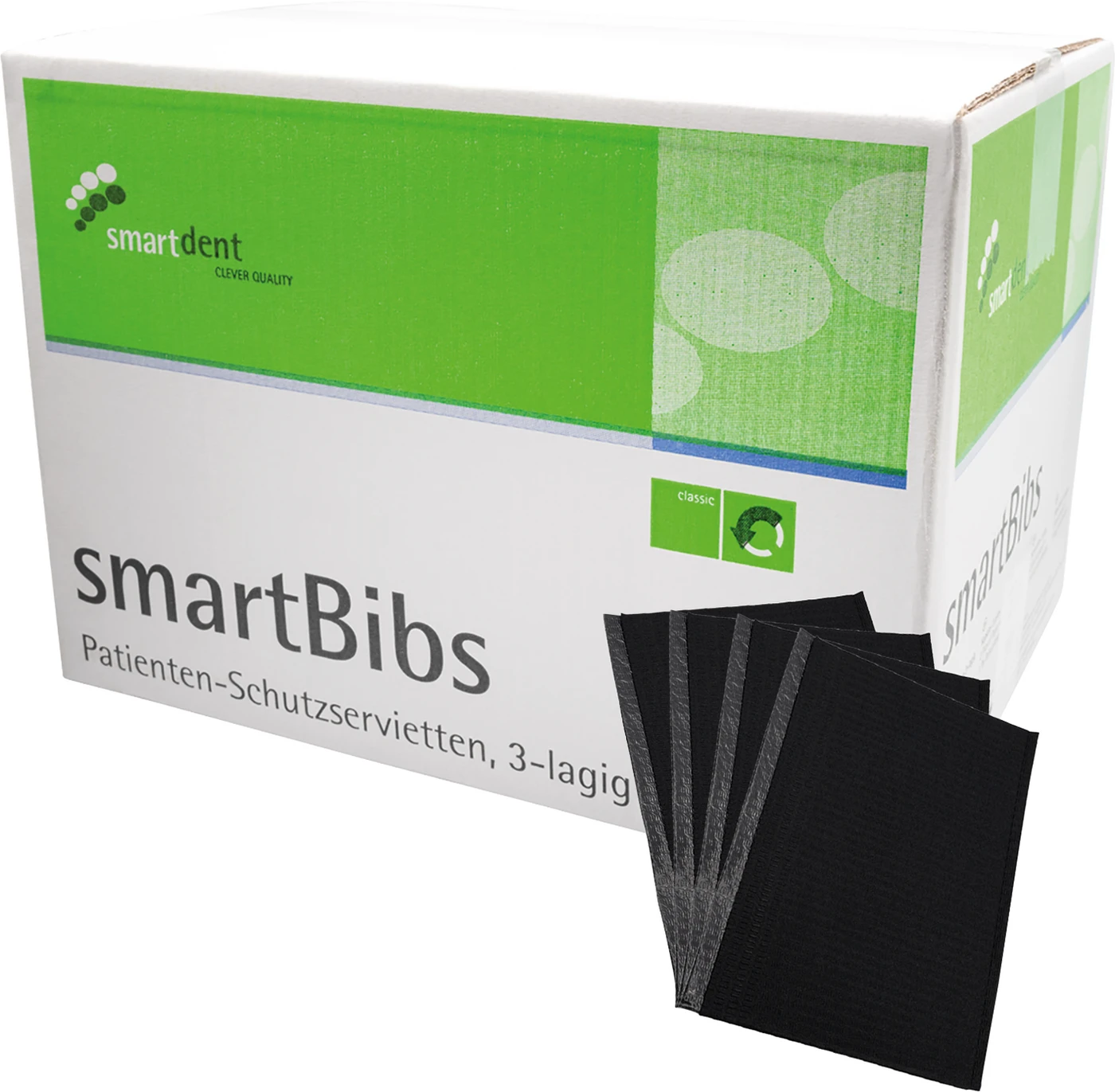 smartBibs Karton 500 Stück schwarz