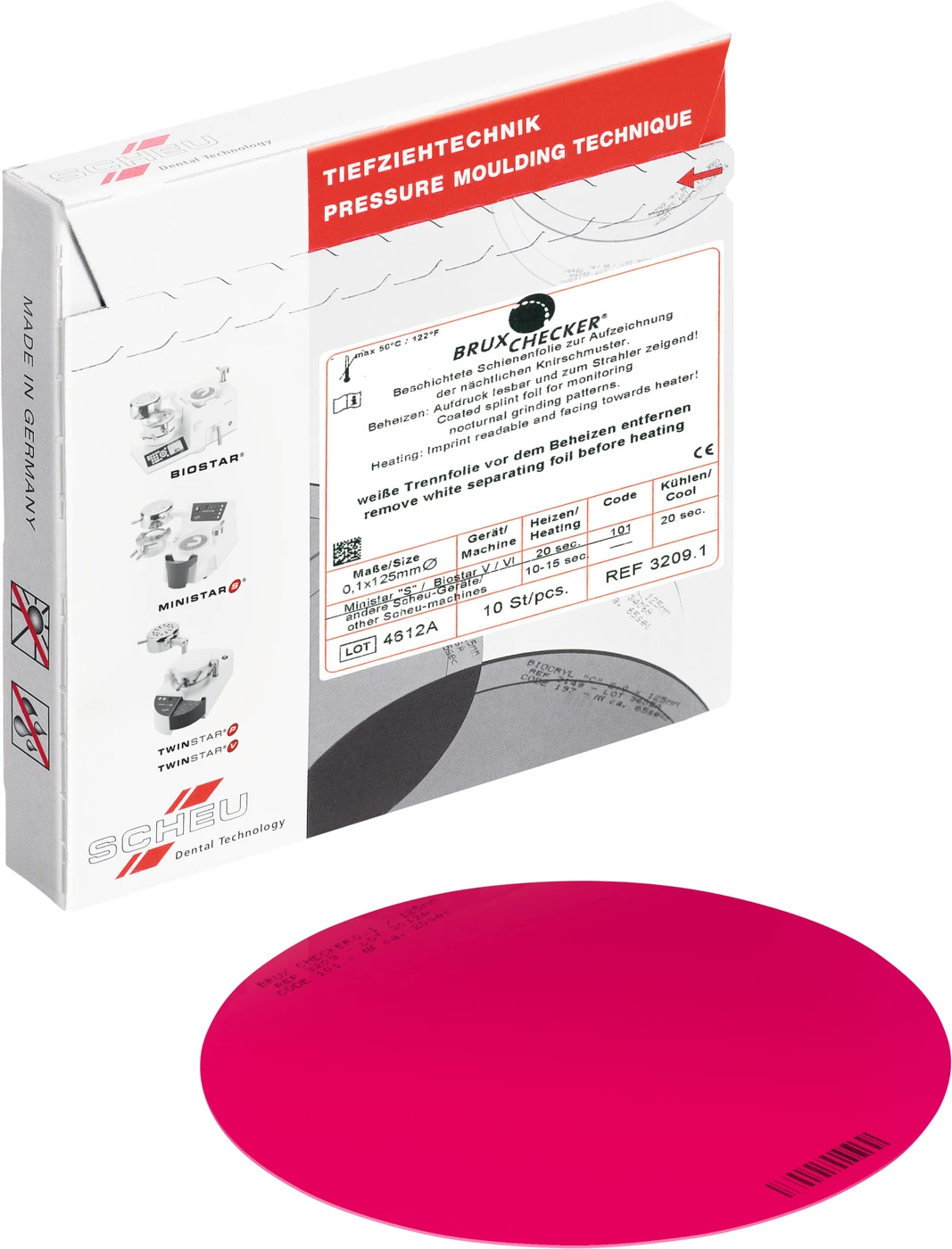 BRUX CHECKER® Packung 10 Stück rot, Ø 125 mm, Stärke 0,1 mm