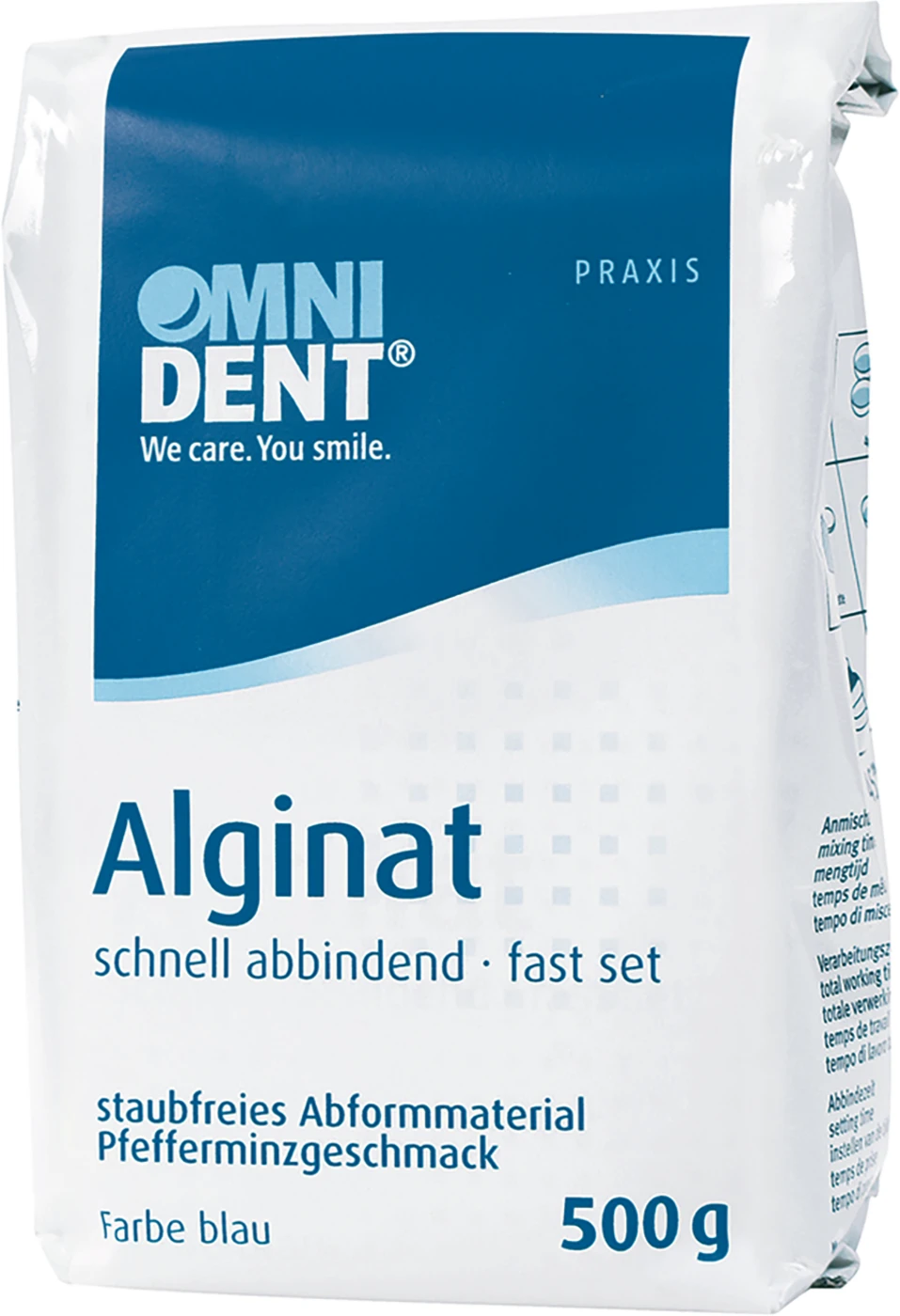 Alginat Beutel 500 g Pfefferminz, blau