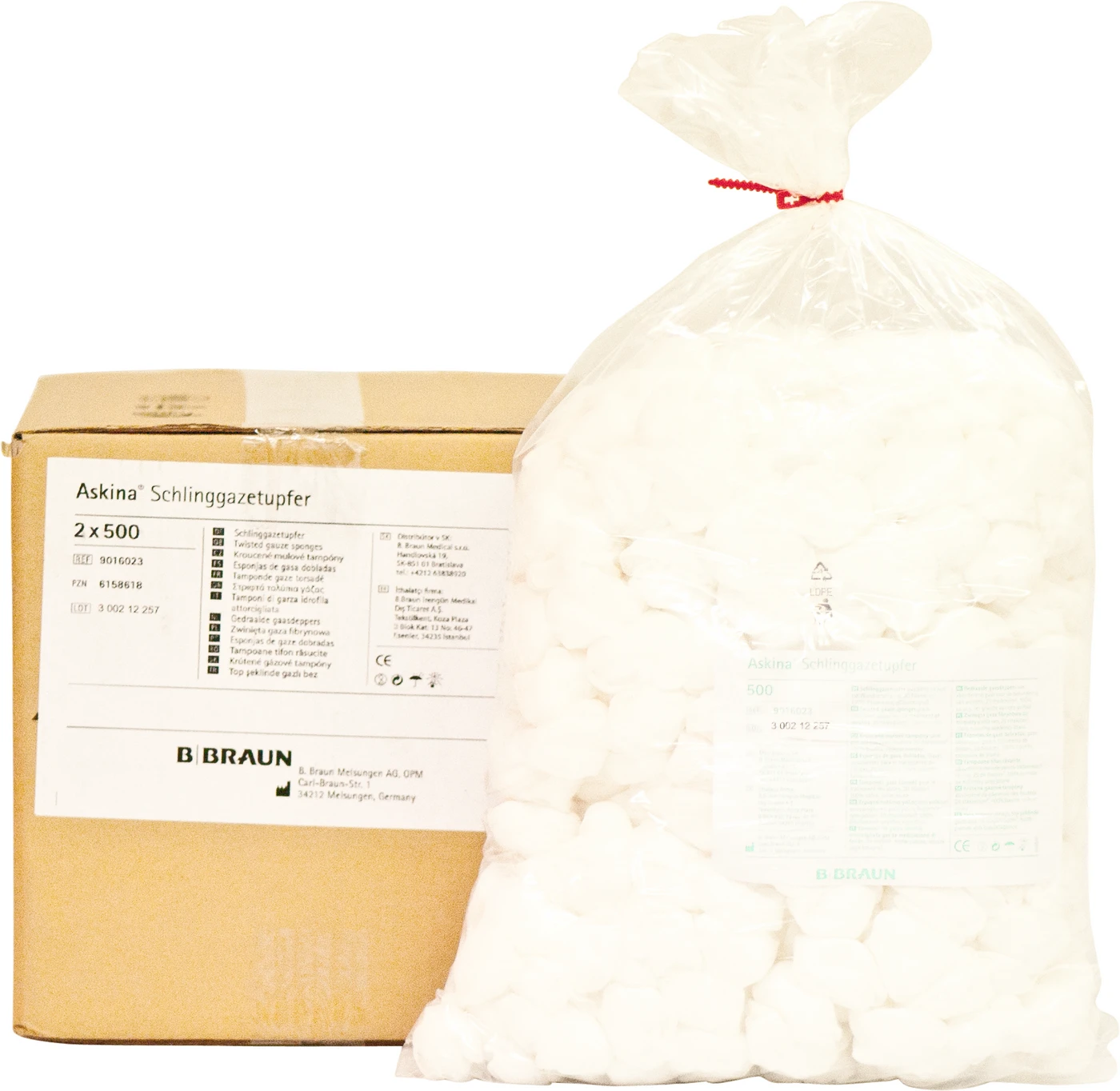 Askina® Schlinggazetupfer Packung 2 x 500 Stück unsteril, Pflaume Askina® Schlinggazetupfer Packung 2 x 500 Stück unsteril, Pflaume