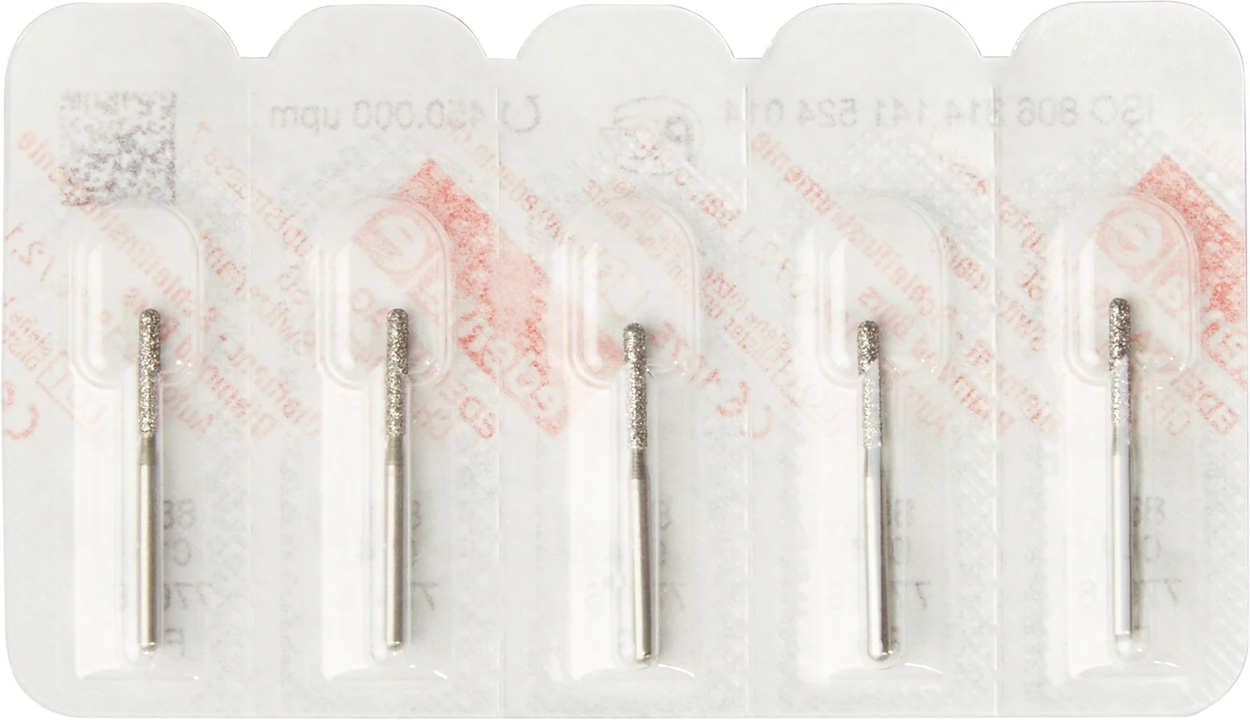 Diamanten 881 Packung 5 Stück Standard, FG, Figur 141 Zylinder rund, 6 mm, ISO 014