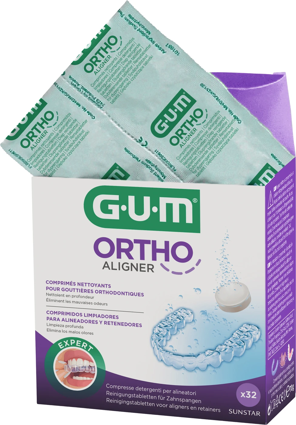 GUM® ORTHO ALIGNER Reinigungstabletten Packung 32 Stück