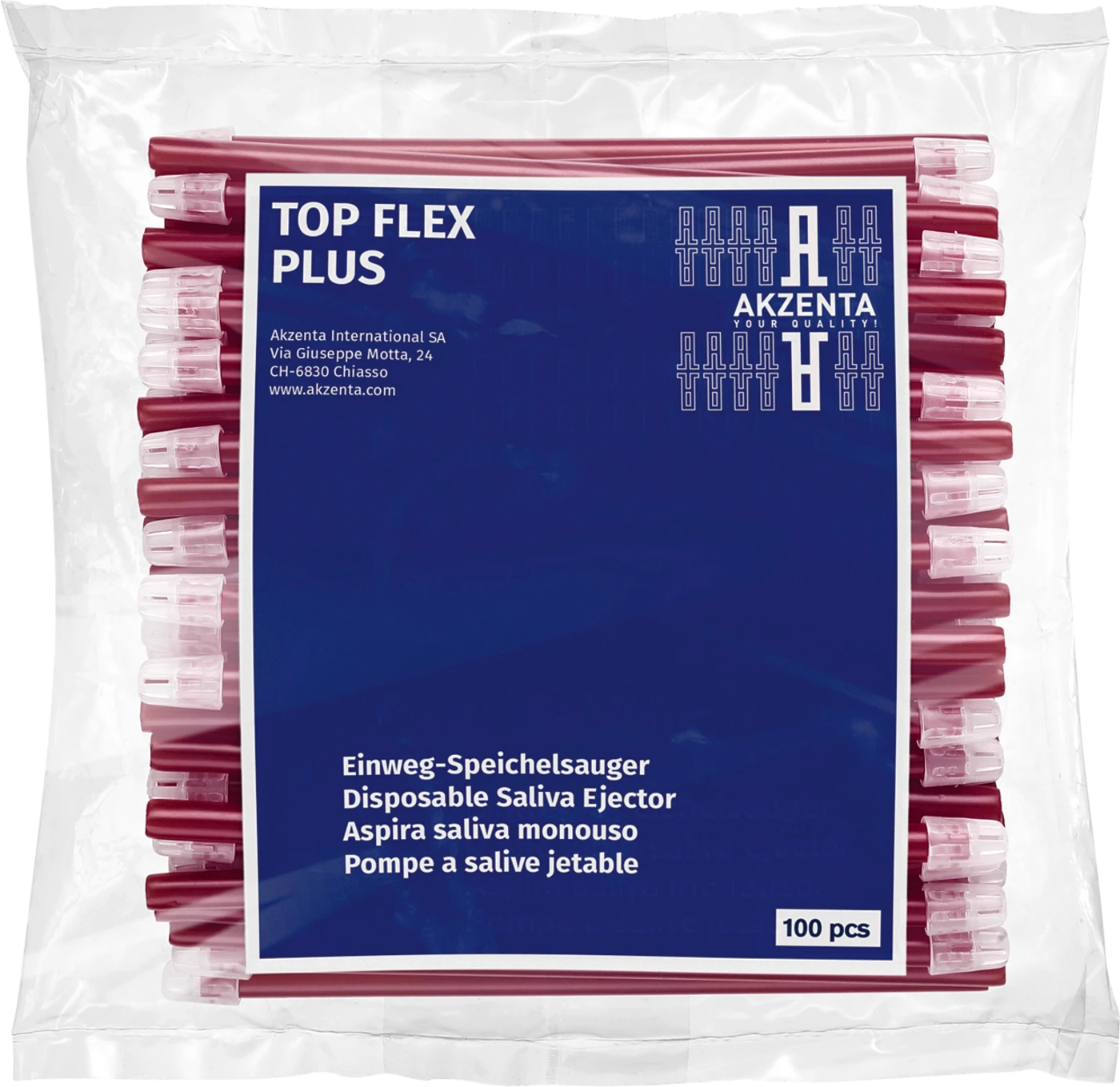 TOP FLEX Speichelsauger Packung 100 Stück weinrot