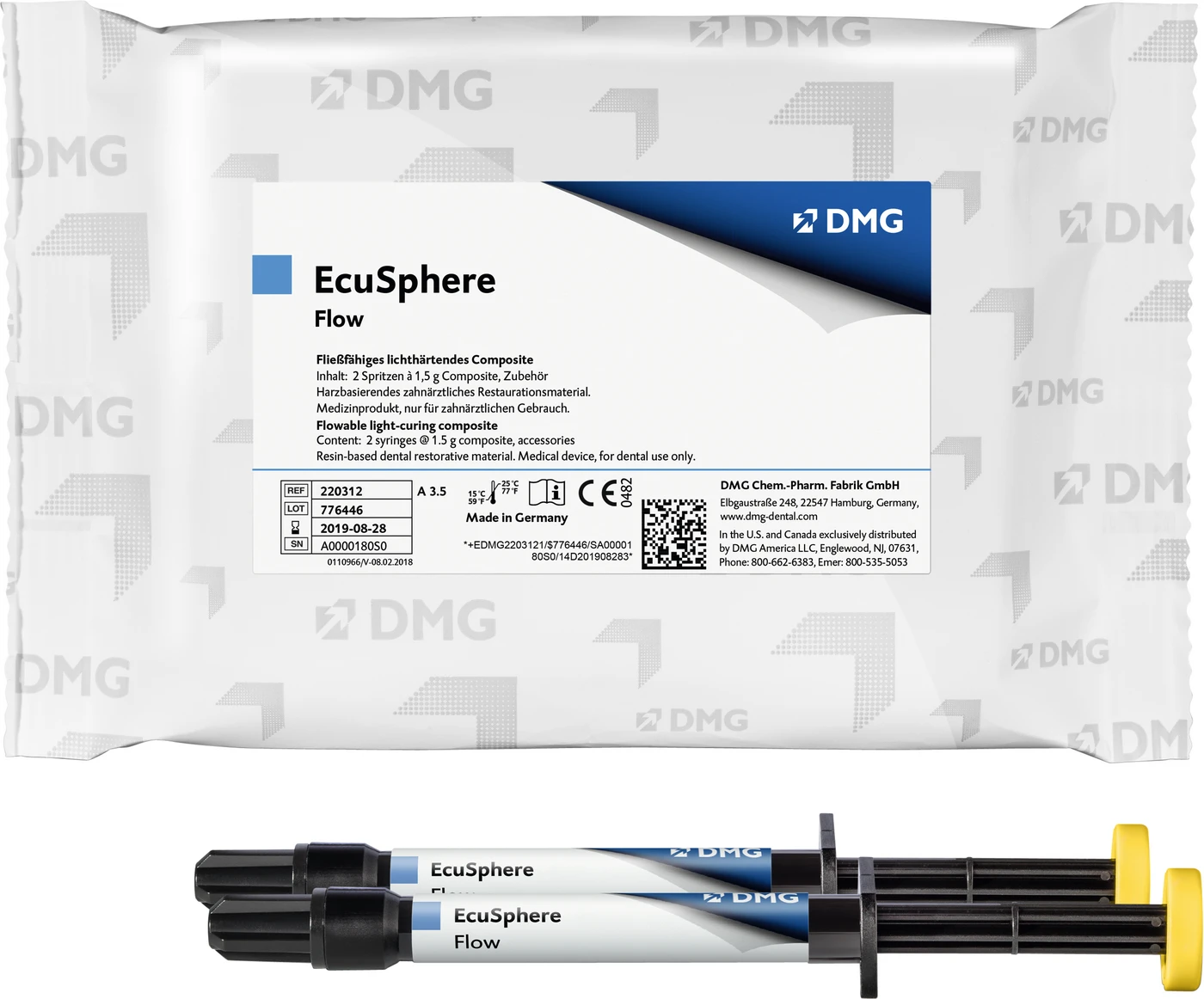 EcuSphere-Flow Packung 2 x 1,5 g Spritze A3,5, 10 Tips