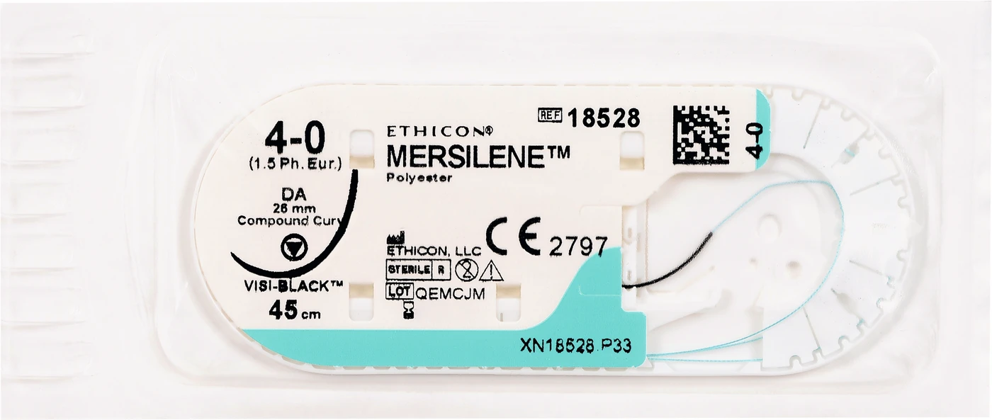 MERSILENE Packung 12 Stück grün, 45 cm, V5, USP 4-0, Stärke 1,5