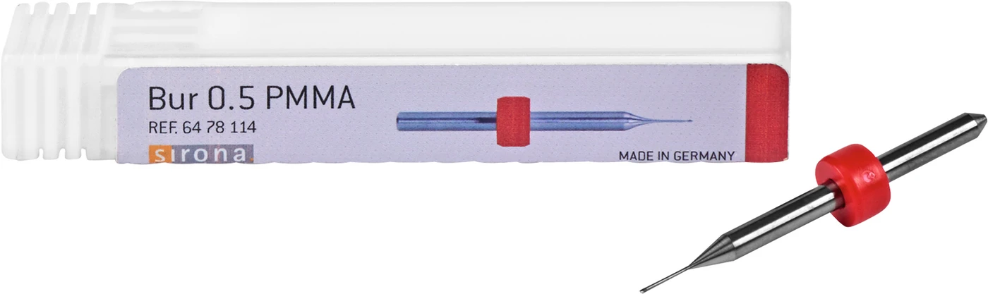 Schleifer und Fräser für inLab MC X5 Stück 0,5mm, rot PMMA
